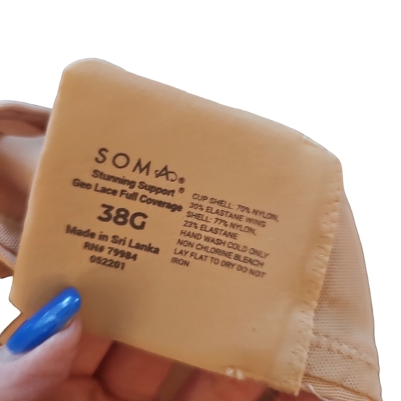 Soma stunning support geo lace full coverage pink bra sz 38 G underwire new WL58 - Picture 4 of 4